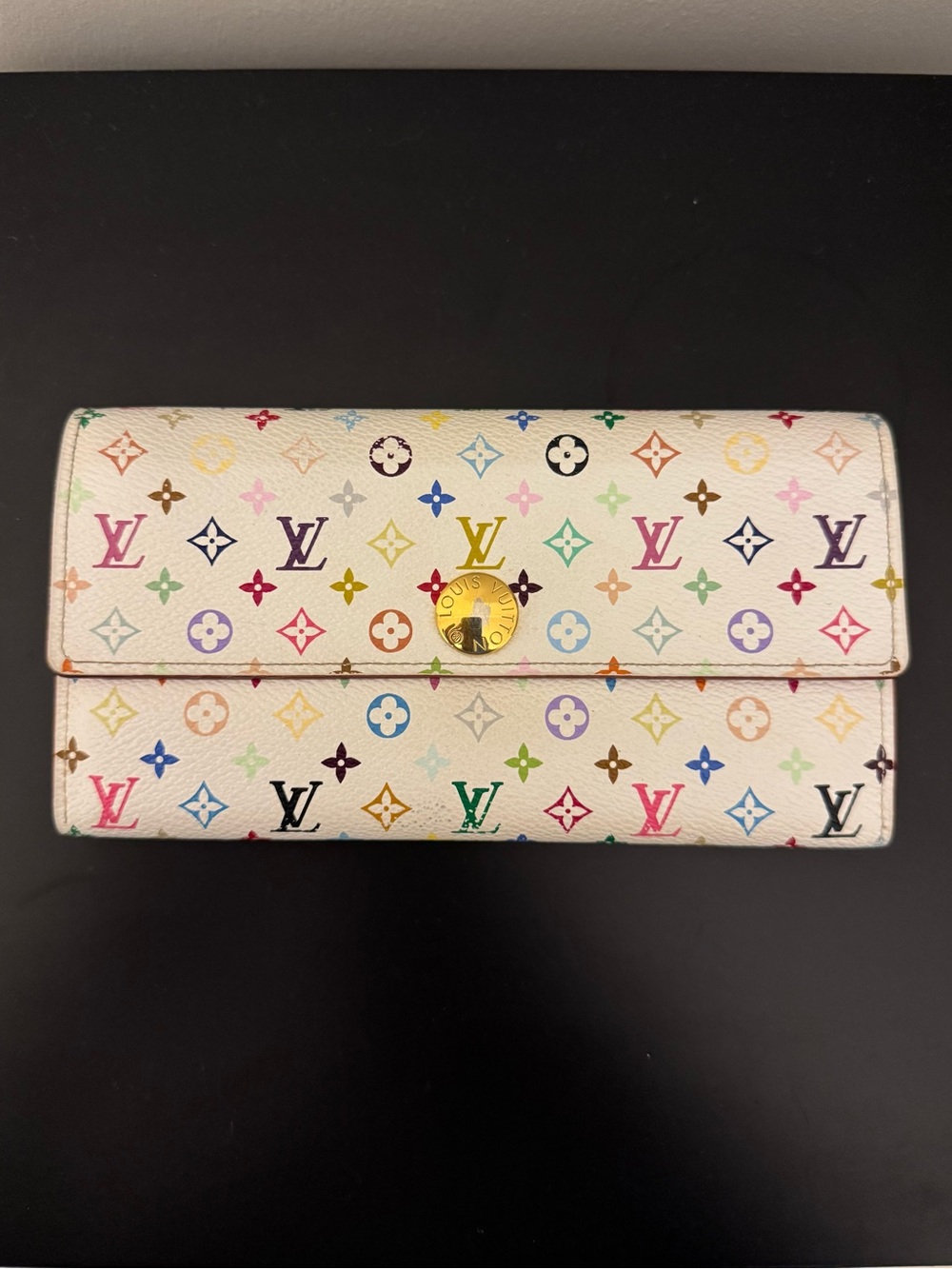 Louis Vuitton White Multicolor Monogram Continental Wallet